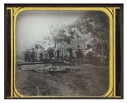 Civil War Magic Lantern Slide Showing Burial of the Dead at Fredericksburg